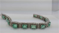 28.02ct emerald diamond bracelet 14kt 39.4 grams