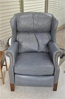 Blue Leather Recliner Chair