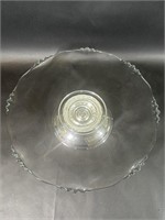 Silver Plated and Glass Serving Pedestal