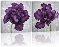 Purple Flower Wall Art Canvas Painting