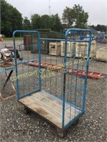 BLUE 4-WHEEL METAL STORAGE CART