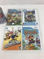 4 jeux vidéos Wii de Mario dont Sports Mix -