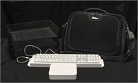 MAC APPLE KEYBOARD, COMPUTER BAG & ROUTER