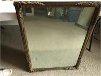 Ornate Floral Themed Wooden Mirror
