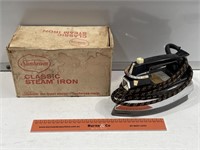 Vintage Sunbeam Classic Steam Iron In Box