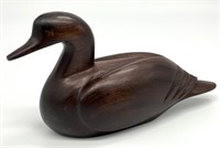 Solid Carved Wood Duck Figure