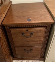 Oak 2 Drawer File Cabinet