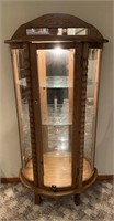 Lighted Oak Display Cabinet