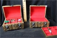 PAIR OF CHEST JEWELRY BOXES
