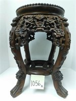 Oriental Design Heavy Carved Plant Stand w/