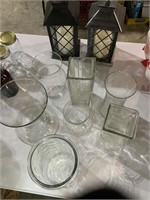 lot of 9 glass and crystal vases (2 not in photo)