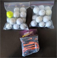 30 Golf Balls & Bag of Tees