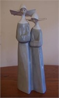 Lladro figure group of two nuns
