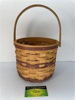 Longaberger Basket with Brown Stripes