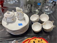 Lefton China Snack Sets w/C&S-12 Plates, 11 Cups