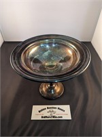 Vintage Pilgrims Silverplate Pedestal Dish