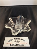 Vintage Pressed Glass Star Shaped Candle Holder