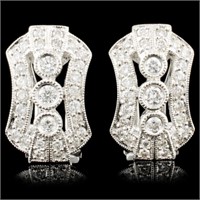 18K Gold 0.68ctw Diamond Earrings