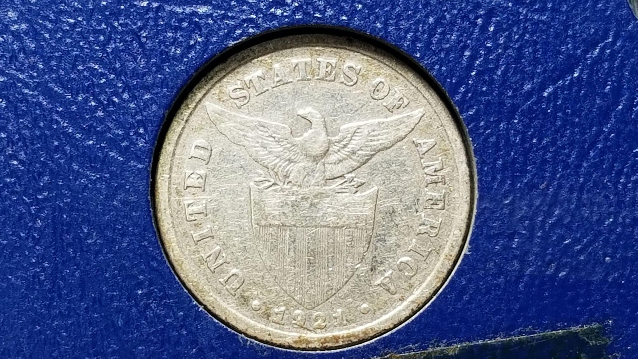 1921 Philippines 20 Cent Silver From A Set