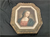 Engraved Mezzotint Madonna Framed Print.