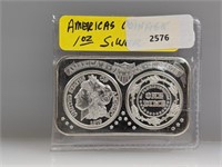 1oz .999 Silv Americas Coinage Art Bar