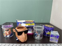 Vintage Joe camel matches tumblers and cup