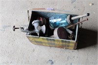 METAL COOLER WITH MISC. CONTENTS