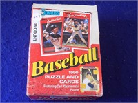 1990 Donruss Baseball Puzzle & Cards 36 Count Box