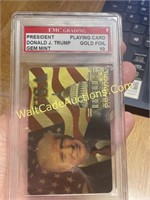 Donald J Trump Gem 10 Graded Card Foil