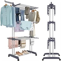 Foldable Clothes Drying Rack,4-Tier Clothes Hanger