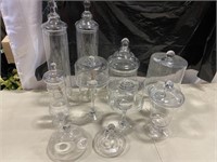 8 Glass Containers/ Apothecary Jars