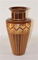 Inlaid Wood Floor Vase