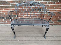 Black Iron Patio Bench