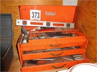 HERBRAND RED TOOL BOX WITH CONTENTS