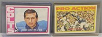 2 1972 Topps Johnny Unitas Football Cards