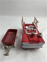 Vintage Mini Fire Truck & Radio Flyer Wagon
