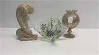 Royal Haegar vase, West Virginian glass goblet,