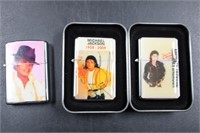 TRIO OF ZIPPO STYLE MICHAEL JACKSON LIGHTERS