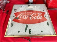 "Drink Coca-Cola" Electric Fish Tail Square Clock,