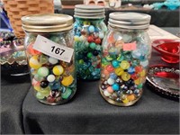 3 Jars of marbles