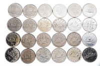 Group of 25 Canada Nickel Dollar Coins Mixed