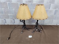 2 Metal moose lamps