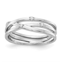 Sterling Silver- Rhodium-plated Diamond Ring