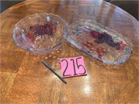 Matching Grape Glass Bowl and Platter
