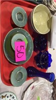 Candle holders, pottery, etc.