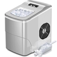 $110  AGLUCKY Ice Maker 26lbs/Day, Scoop - Gray