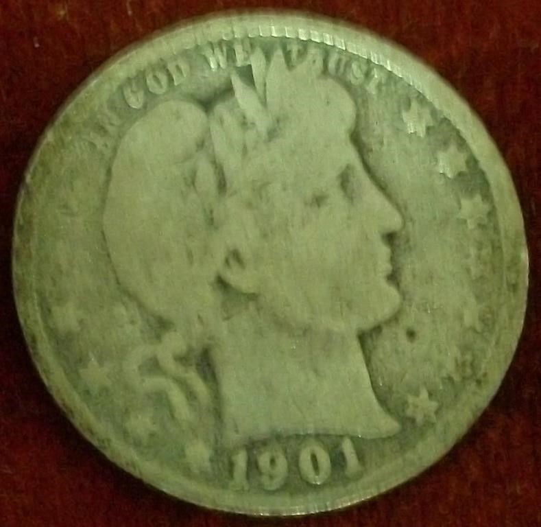 1901O Barber Quarter