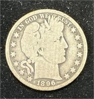 TOUGH DATE Silver 1896-O Barber Half Dollar