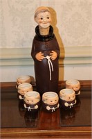 Goebel W. Germany Friar Tuck Decanter With 6 Shot