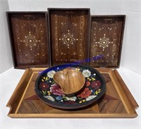 Wooden Trays and Plate